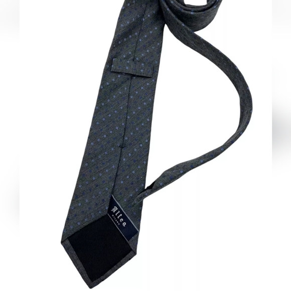 ALTEA XL Gray Polka Dot Silk Blend LUXURY Tie ITALY - Picture 2 of 5